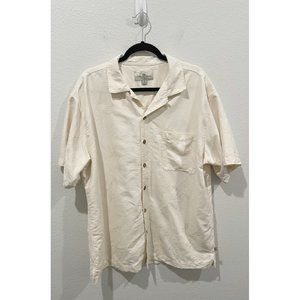ISLAND SHORES Silk Beige Hawaiian Shirt